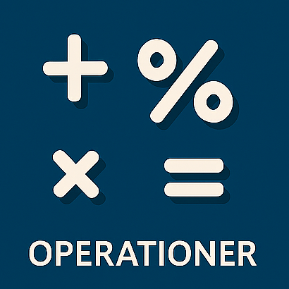 Operationer +,-,*,% og string operationer